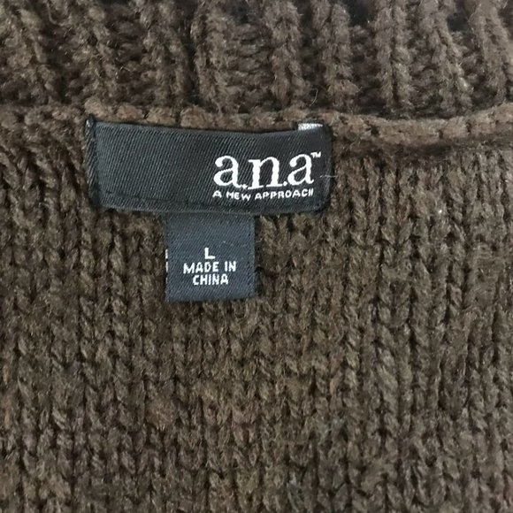 a.n.a. New Approach Brown Sweater Vest Size Large - Picture 4 of 4